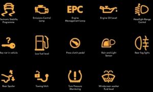 Designation of icons on the car dashboard